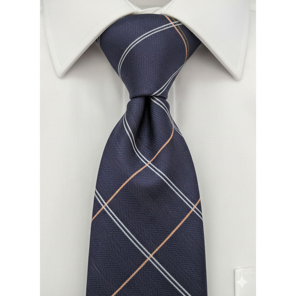 Ike Behar New York purple plaid silk tie - 59.5"